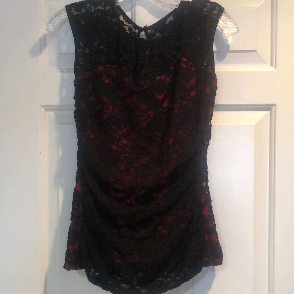 Studio Y Sleeveless Black and Red Top- size medium